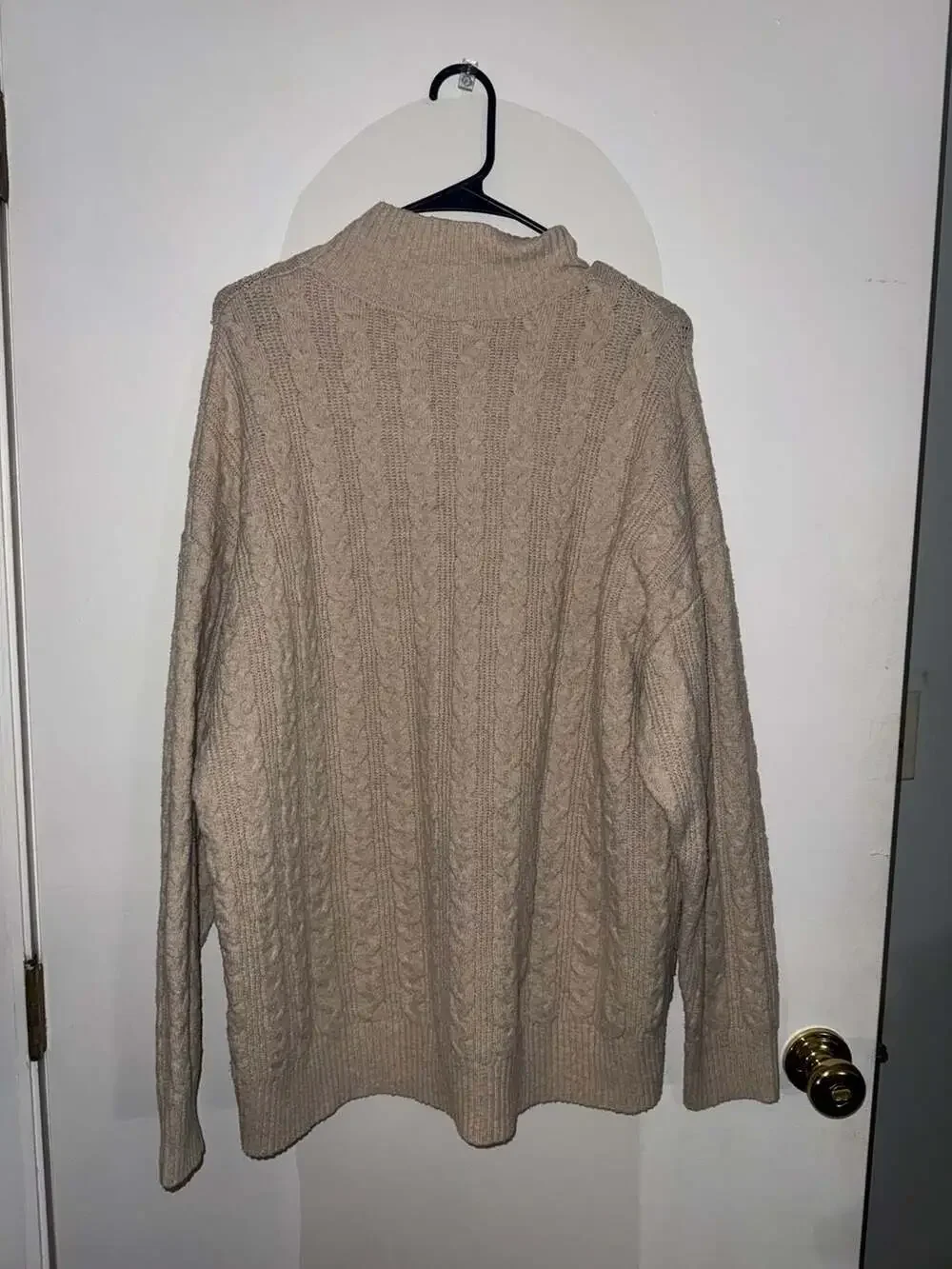 Time and Tru Mock Neck Cable Knit Sweater Beige XXL (20)